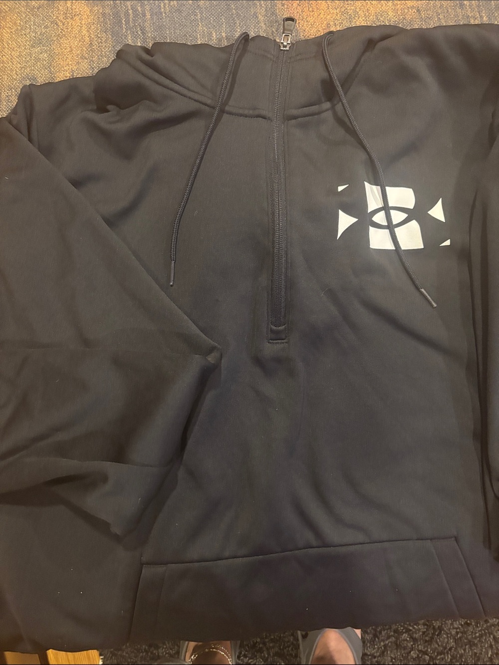 Under Armour Black Half Zip-Up Pullover with Logo